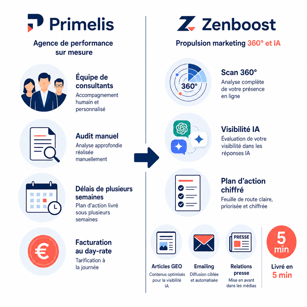 Comparatif Zenboost / Primelis